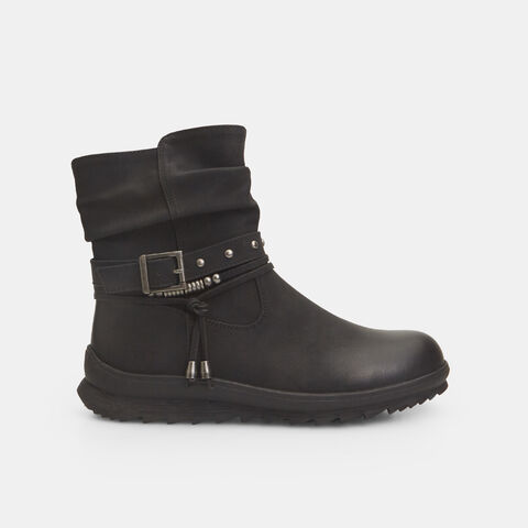 Botines para mujer con correa y hebilla, Negro Botines para mujer con correa y hebilla, Negro